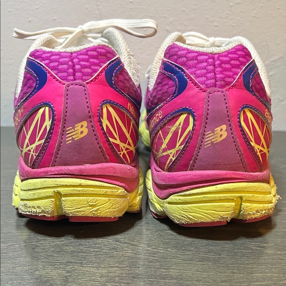 New Balance Women's Vibrant Pink and Yellow Athletic Shoes - Picture 4 of 8